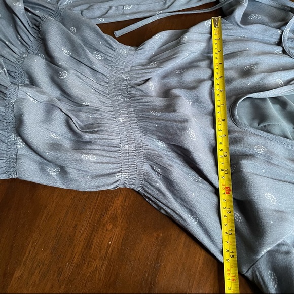 Urban Outfitters Tiered Blue Boho Peasant Long Sleeve Midi Dress Size XS - Picture 4 of 9